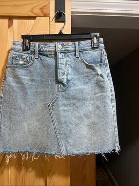 Old navy light Blue Denim Mini Skirt - Casual Raw Hem size 0